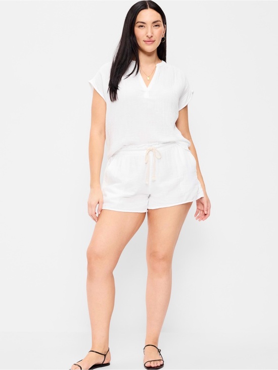 Old Navy Pants - High-Waisted Crinkle Gauze Shorts with Drawstring